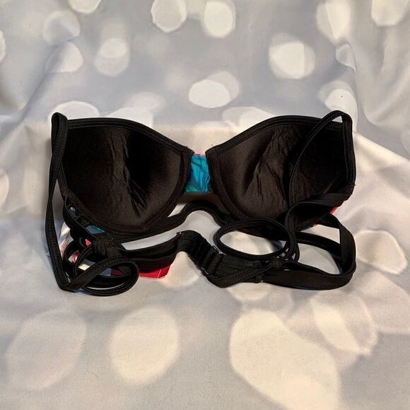 TROPICAL PRINT PUSH UP SWIM TOP by XHIL SIZE M - Picture 4 of 4